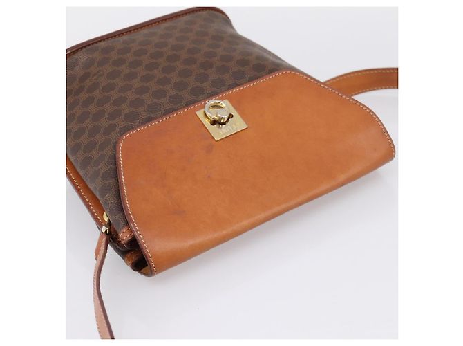 16 Céline Borsa a tracolla CELINE Macadam Canvas PVC Leather Brown Gold Auth mr2861 Marrone D'oro - vista 6