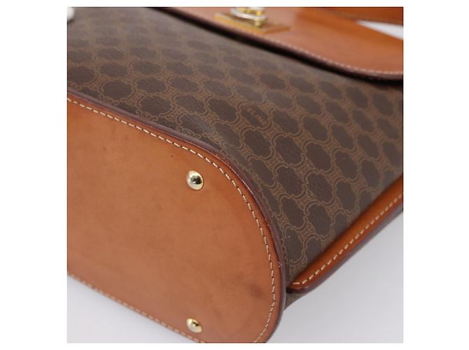 16 Céline Borsa a tracolla CELINE Macadam Canvas PVC Leather Brown Gold Auth mr2861 Marrone D'oro - vista 8