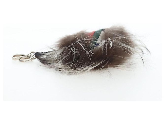 FENDI Monster Charm Fell Brown Silver Auth 196714M Braun Silber - Ansicht 11