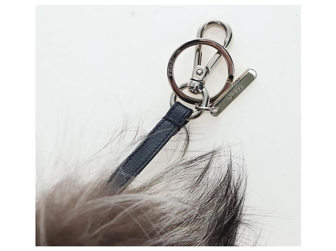 FENDI Monster Charm Fell Brown Silver Auth 196714M Braun Silber - Ansicht 18