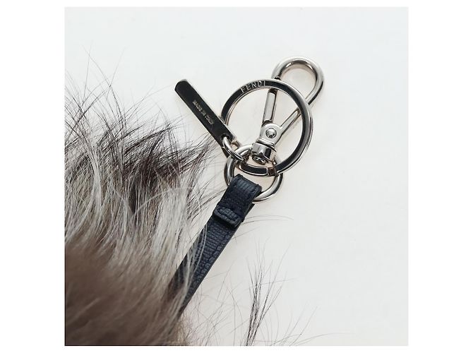 FENDI Monster Charm Fell Brown Silver Auth 196714M Braun Silber - Ansicht 7
