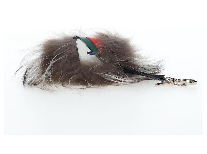 FENDI Monster Charm Fell Brown Silver Auth 196714M Braun Silber - Ansicht 9