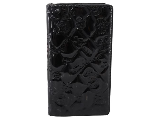 CHANEL Icon line Langbeutel aus Lackleder Schwarz CC Auth 198760 - Ansicht 13