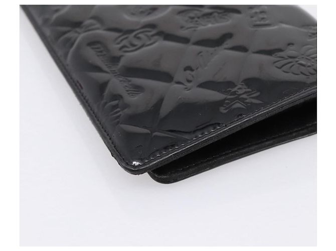 CHANEL Icon line Langbeutel aus Lackleder Schwarz CC Auth 198760 - Ansicht 16