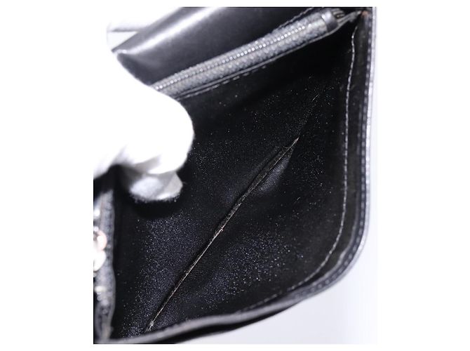 CHANEL Icon line Langbeutel aus Lackleder Schwarz CC Auth 198760 - Ansicht 22