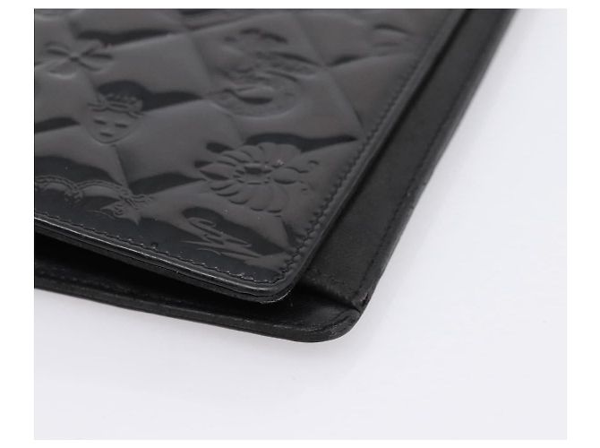 CHANEL Icon line Langbeutel aus Lackleder Schwarz CC Auth 198760 - Ansicht 7