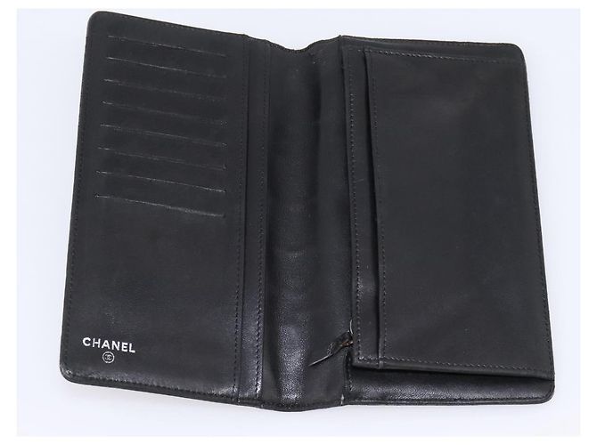 CHANEL Icon line Langbeutel aus Lackleder Schwarz CC Auth 198760 - Ansicht 8