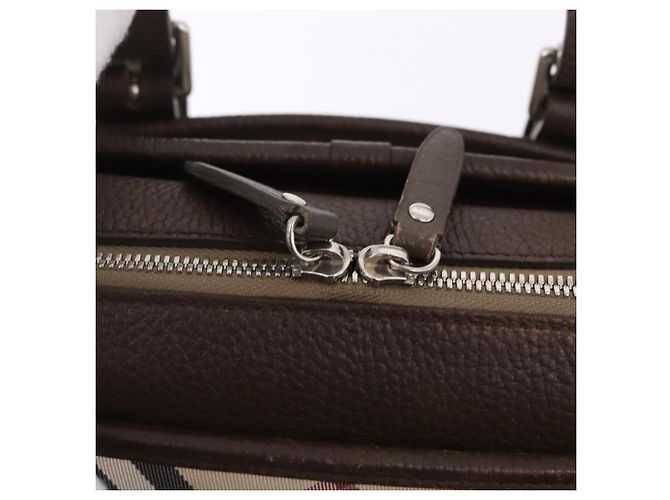 Borsa a mano BURBERRY Nova Check Canvas Brown Silver Auth BA14954A Marrone Argento - vista 11