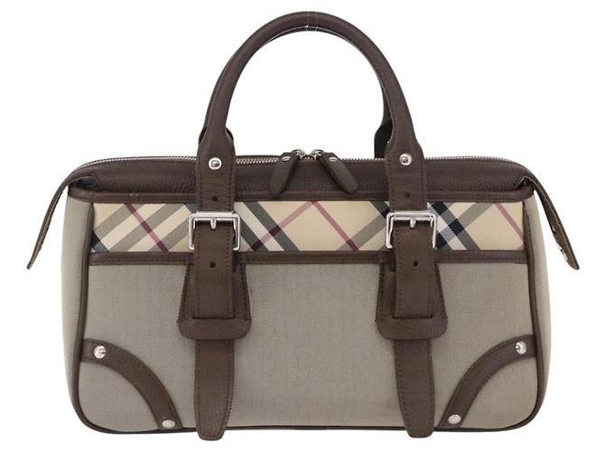 Borsa a mano BURBERRY Nova Check Canvas Brown Silver Auth BA14954A Marrone Argento - vista 13
