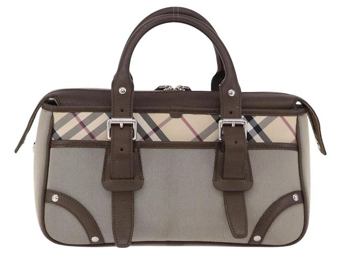 Borsa a mano BURBERRY Nova Check Canvas Brown Silver Auth BA14954A Marrone Argento - vista 2