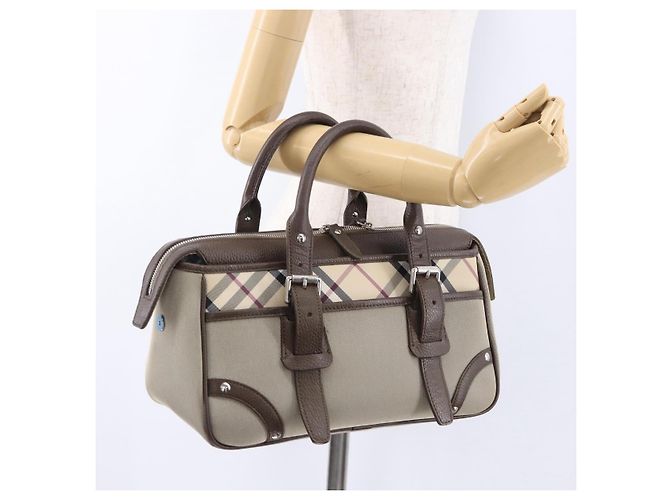 Borsa a mano BURBERRY Nova Check Canvas Brown Silver Auth BA14954A Marrone Argento - vista 22