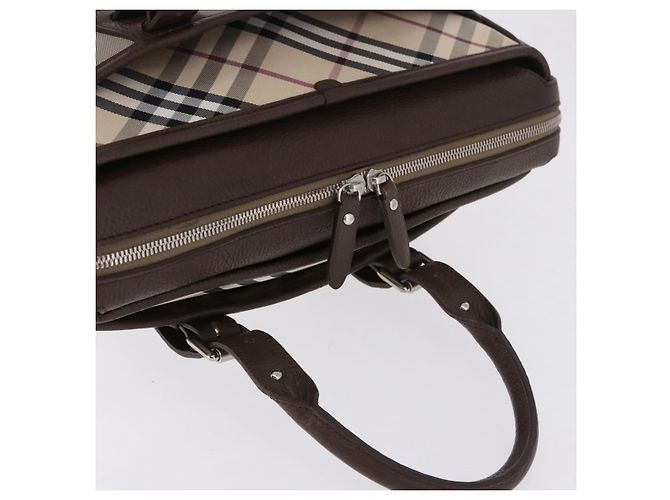 Borsa a mano BURBERRY Nova Check Canvas Brown Silver Auth BA14954A Marrone Argento - vista 7