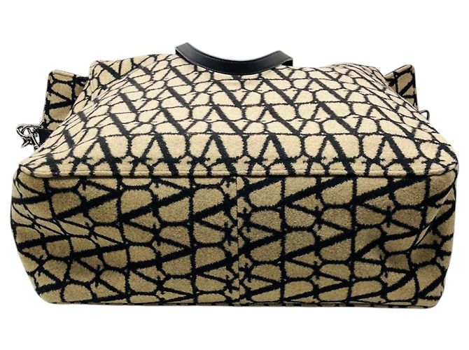 Valentino Garavani Valentino Beige / Black VLogo Reversible Large Tote Handbag - view 4