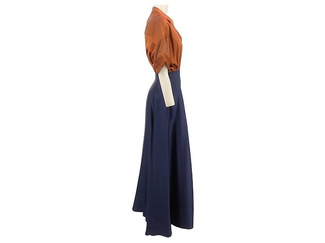 Staud Iridescent Cacao / Midnight Shubert Maxikleid Braun - Ansicht 2