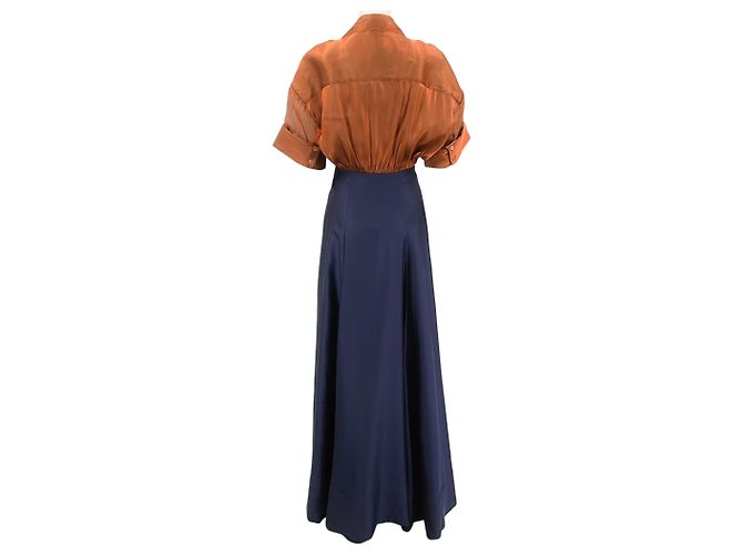 Staud Iridescent Cacao / Midnight Shubert Maxikleid Braun - Ansicht 3