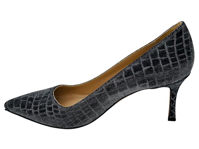 Décolleté in mesh con punta a punta Manolo Blahnik Silver Metallic Argento - vista 3
