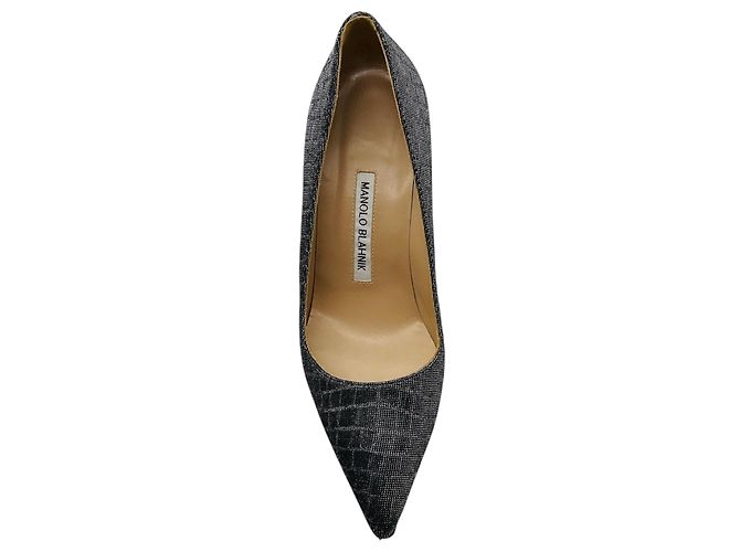 Décolleté in mesh con punta a punta Manolo Blahnik Silver Metallic Argento - vista 4