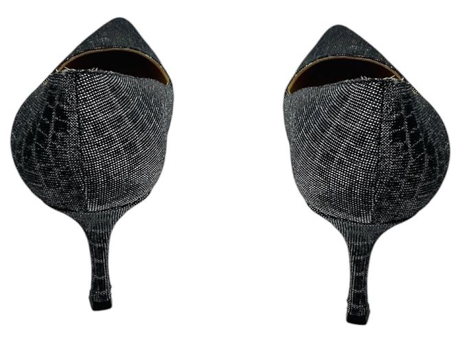 Décolleté in mesh con punta a punta Manolo Blahnik Silver Metallic Argento - vista 5