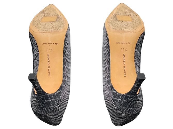 Décolleté in mesh con punta a punta Manolo Blahnik Silver Metallic Argento - vista 6