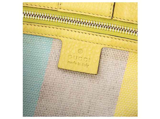 Borsa Shopper Gucci Medium Raffia Bamboo Beige - vista 5