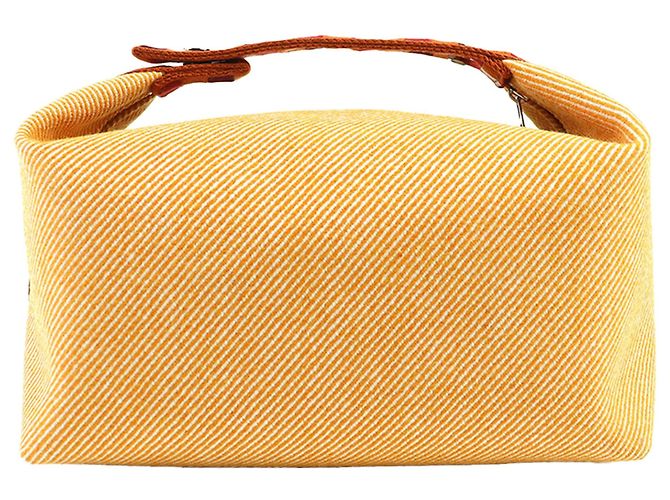 Borsa Vanity Case Hermès Large Wool Bride A Brac Au Carre Arancione - vista 2