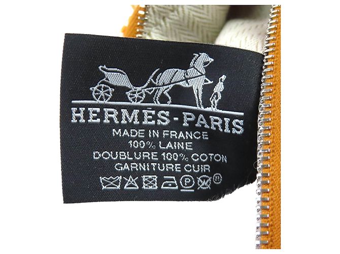 Borsa Vanity Case Hermès Large Wool Bride A Brac Au Carre Arancione - vista 6