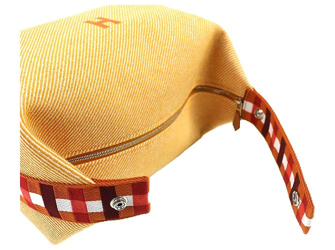 Borsa Vanity Case Hermès Large Wool Bride A Brac Au Carre Arancione - vista 9