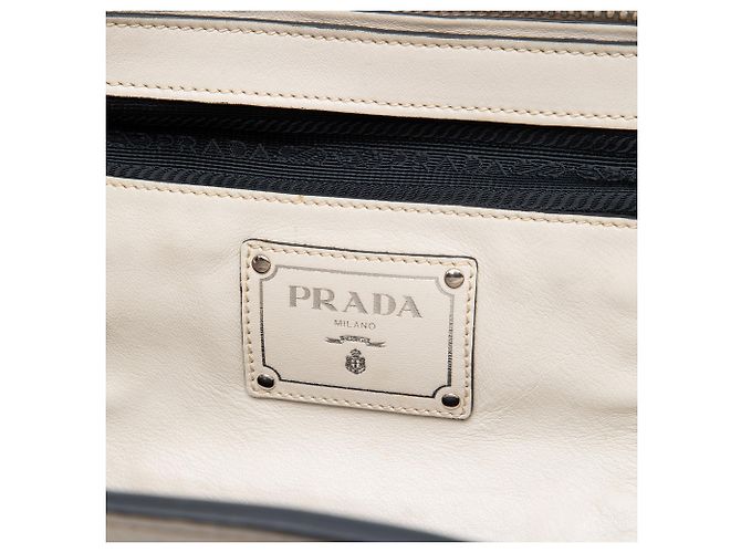 Borsa Tote convertibile Prada in vitello morbido bianca Bianco - vista 5