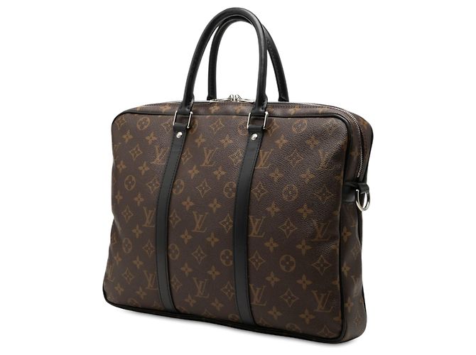 Borsa Business Porte Documents Voyage Louis Vuitton Monogram Macassar Nera Nero - vista 2