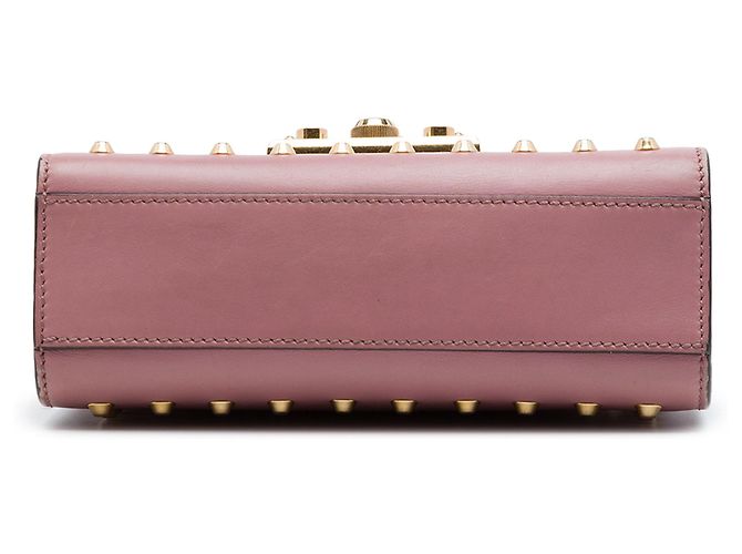 Padlock Borsa a tracolla Gucci Small in pelle rosa con perle e chiusura a lucchetto - vista 3