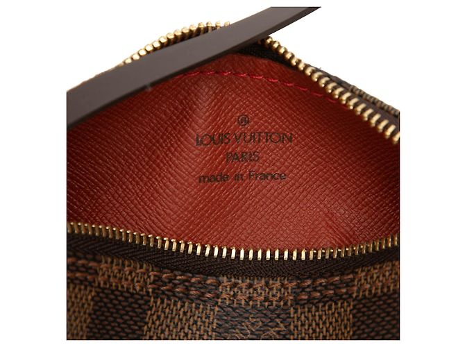 Borsa a mano Louis Vuitton Damier Ebene Papillon Pochette Marrone - vista 5
