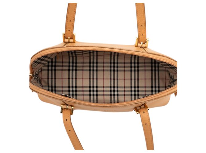 Borsa a mano Burberry in pelle marrone - vista 4