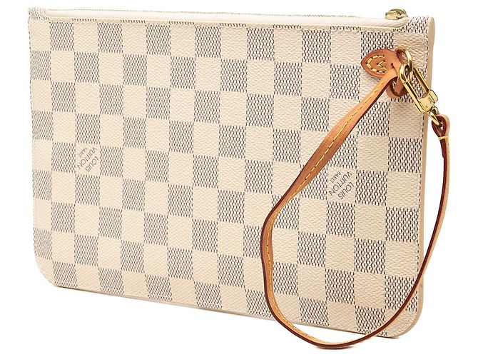 Pochette Louis Vuitton Damier Azur Neverfull Blanche - vue 2