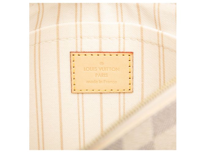 Pochette Louis Vuitton Damier Azur Neverfull Blanche - vue 5