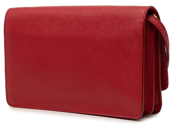 Borsa crossbody Prada Saffiano Lux Bow Wallet On Strap rossa Rosso - vista 2