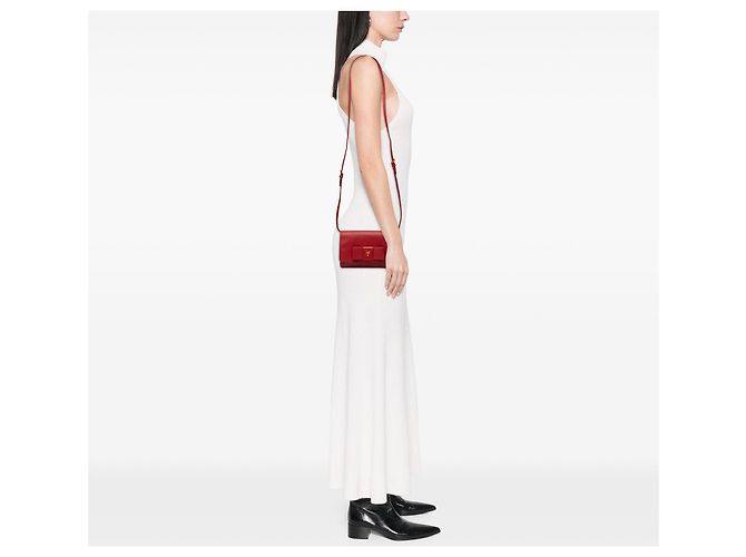 Borsa crossbody Prada Saffiano Lux Bow Wallet On Strap rossa Rosso - vista 6