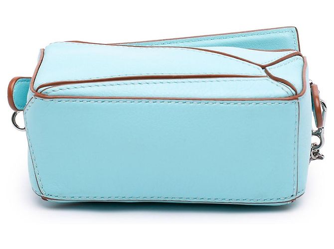 Borsa Nano Puzzle LOEWE in vitello blu - vista 3