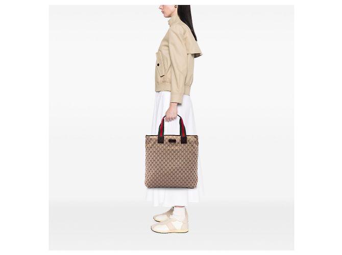 Tote Verticale Gucci GG Canvas Web beige - vista 6