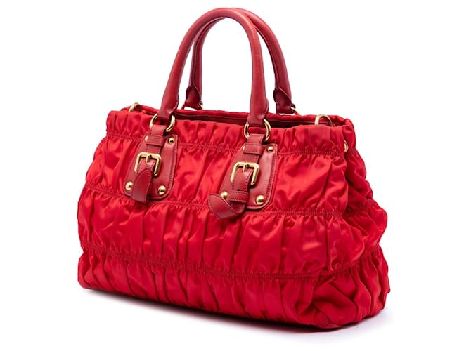 Borsa Prada Tessuto Gaufre rossa Rosso - vista 2