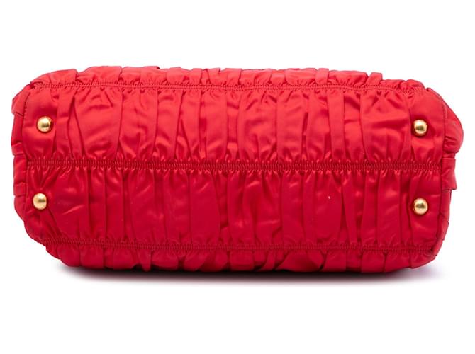 Borsa Prada Tessuto Gaufre rossa Rosso - vista 3