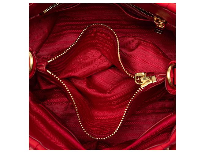 Borsa Prada Tessuto Gaufre rossa Rosso - vista 4