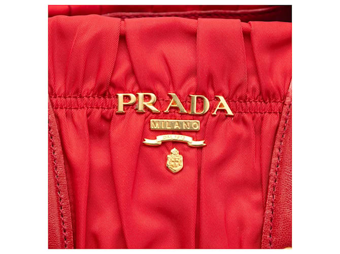 Borsa Prada Tessuto Gaufre rossa Rosso - vista 5