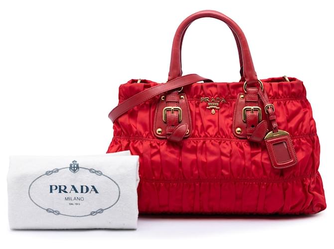 Borsa Prada Tessuto Gaufre rossa Rosso - vista 7