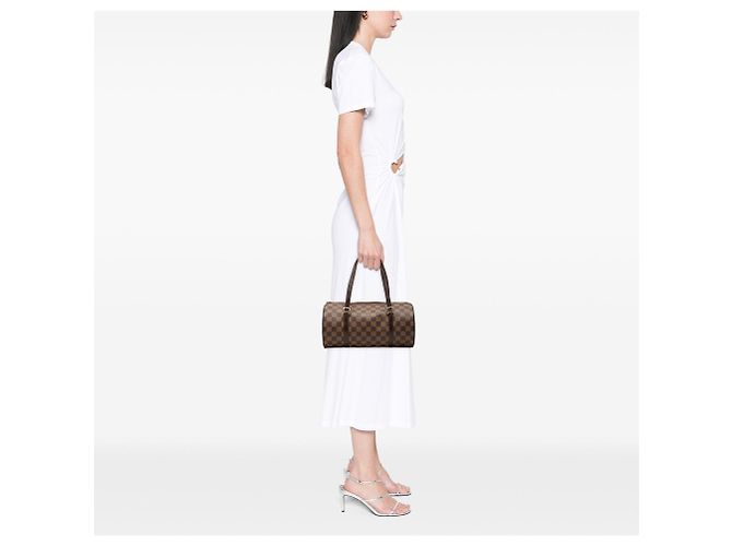 Borsa a mano Louis Vuitton Damier Ebene Papillon 30 Marrone - vista 6