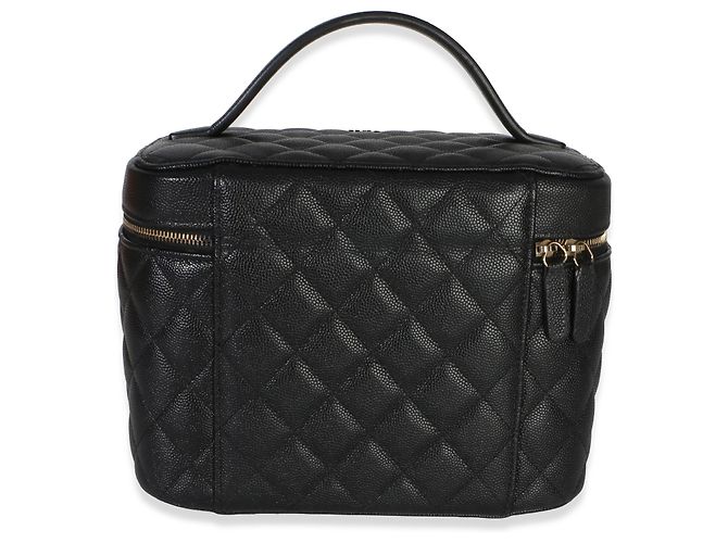 Chanel Vanity Pouch Grande in Caviar Matelassé Nero - vista 2