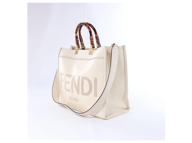 Borsa a mano 2Way Fendi Sunshine Medium in pelle Beige 8BH386 - vista 2