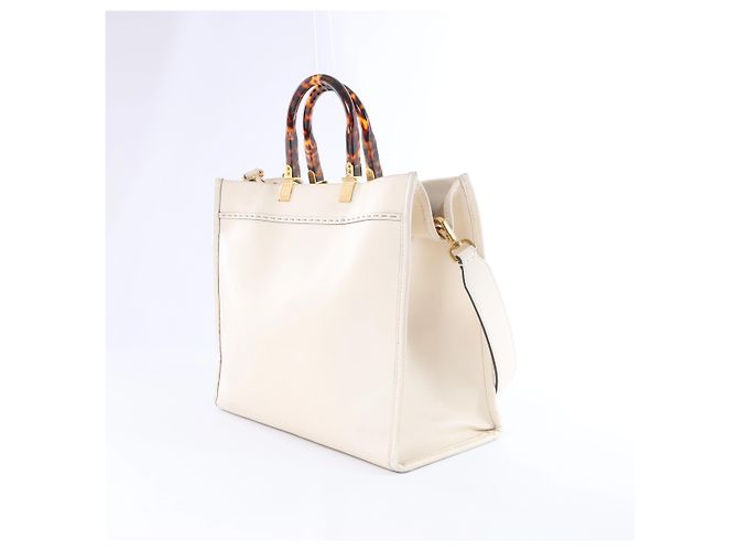 Borsa a mano 2Way Fendi Sunshine Medium in pelle Beige 8BH386 - vista 3