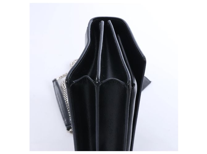 Autre Marque Borsa a tracolla con catena Sunset in pelle Saint Laurent Paris, Nero 442906 - vista 7