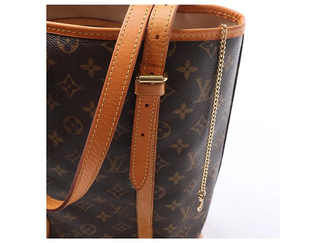 Borsa a tracolla Louis Vuitton Bucket GM Monogram Canvas in marrone M42236 Beige - vista 11