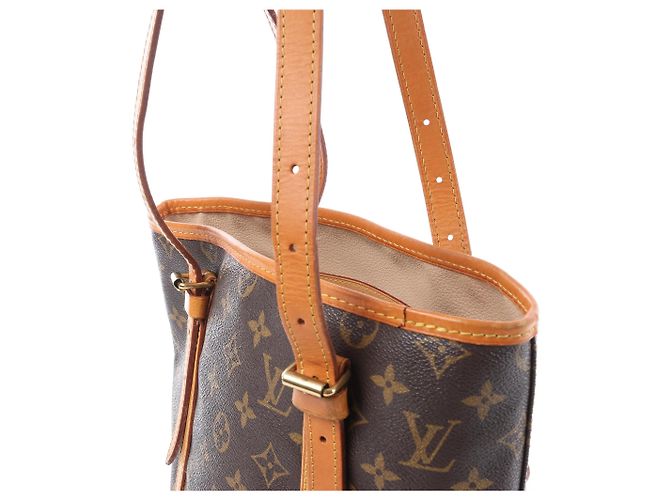 Borsa a tracolla Louis Vuitton Bucket GM Monogram Canvas in marrone M42236 Beige - vista 4